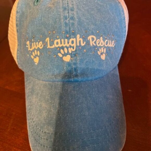 "Live Laugh Rescue" Blue & White Mesh Trucker Cap By The Alabama Girl - Picture 5 of 5
